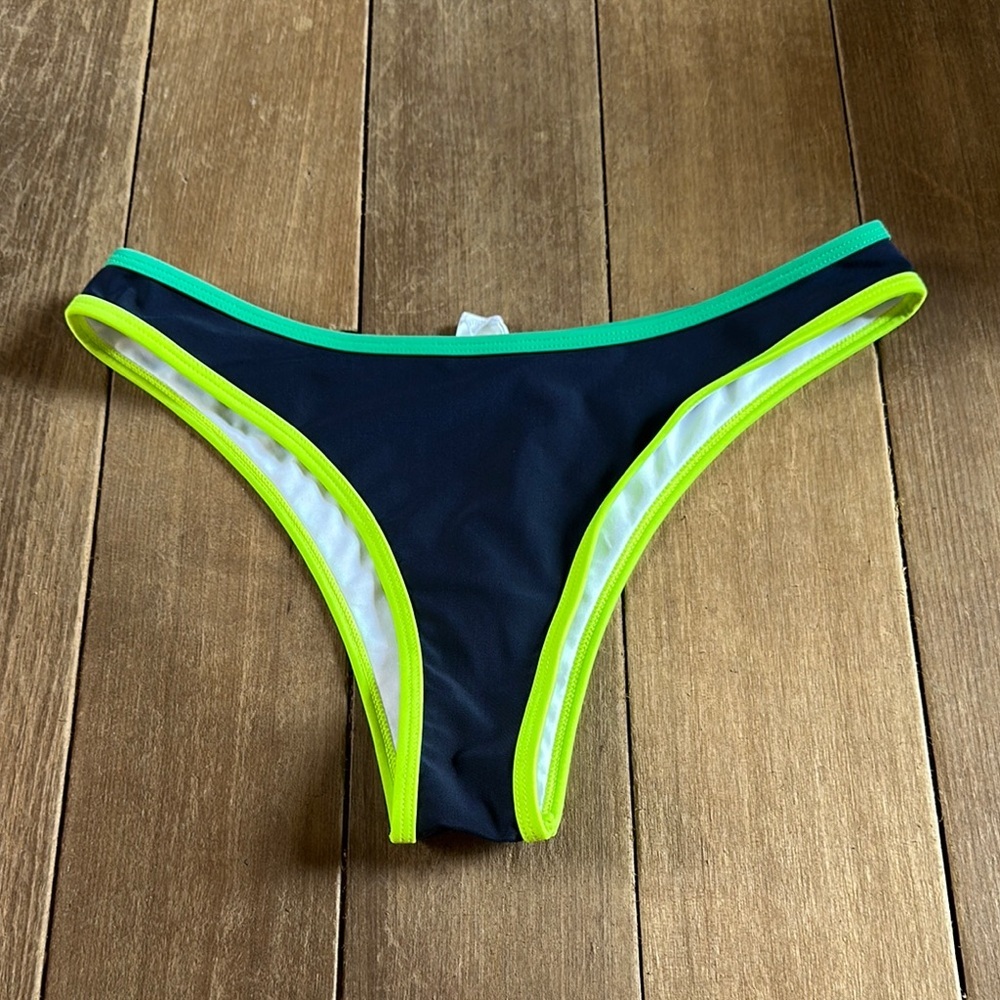 Cupshe Black Bikini Bottom with Neon Accents